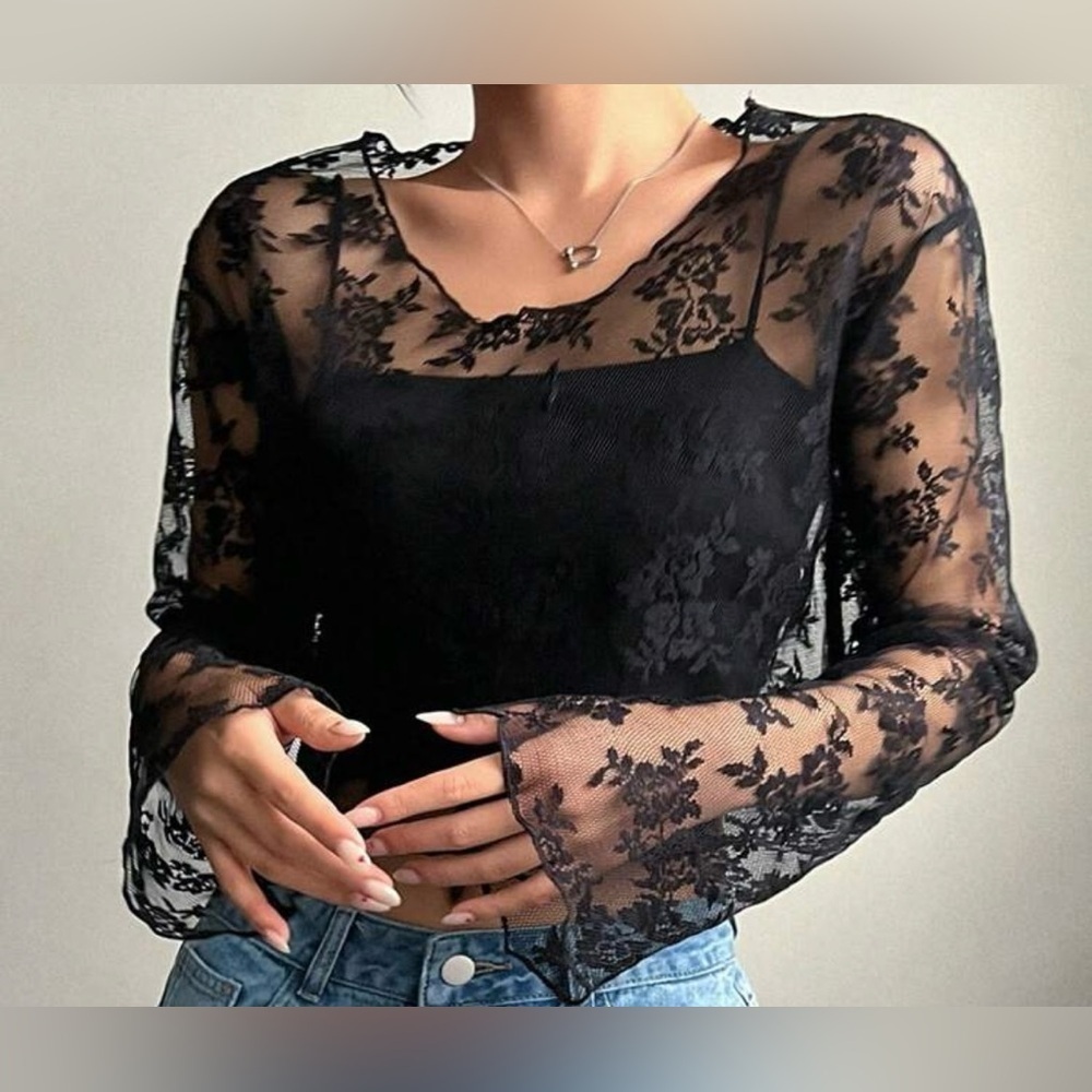 Elegant Black Lace Top
